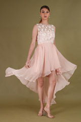 Pink High Low 3D Flower Dress3885 video